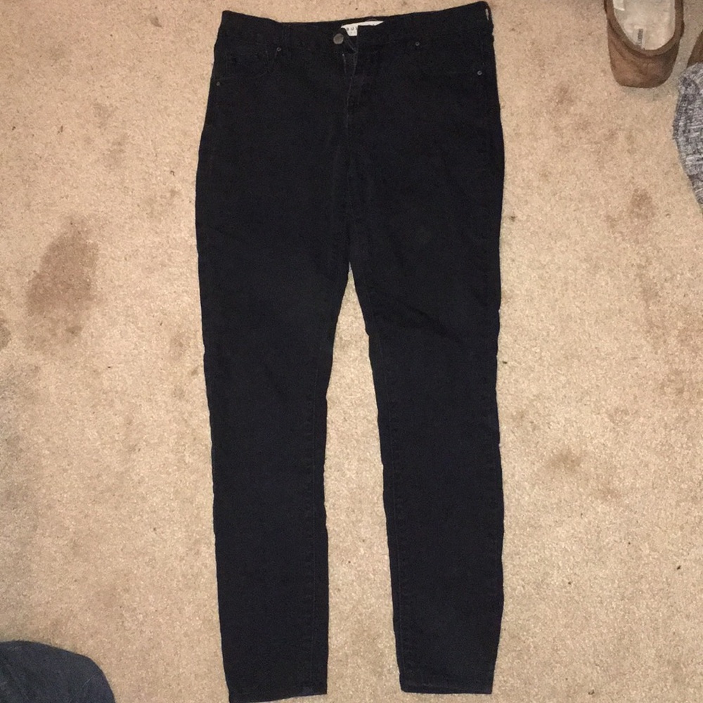 Black mid rise skinny jeans